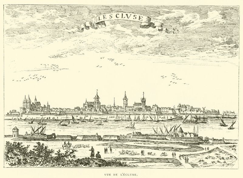 View of the Lock (engraving) by French School