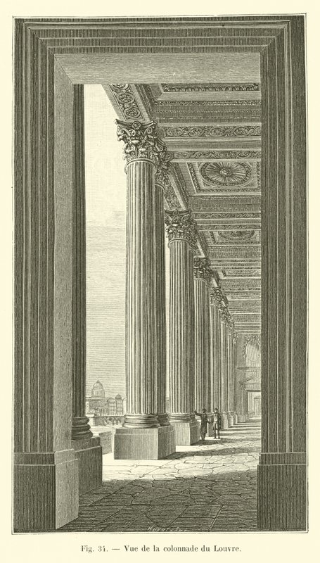 View of the colonnade of the Louvre by French School