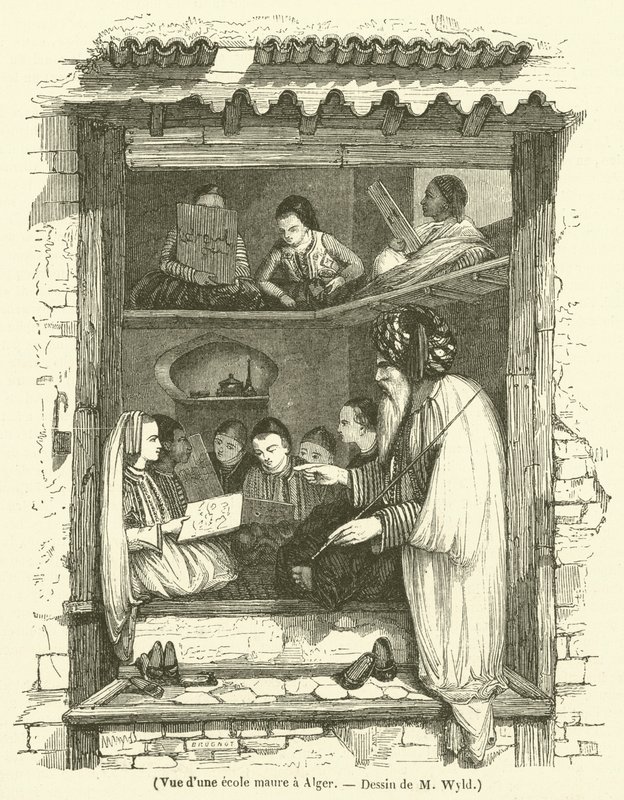 View of a Moorish school in Algiers by French School