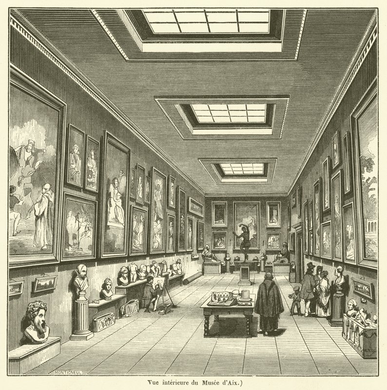 Interior View of the Museum of Aix (engraving) by French School