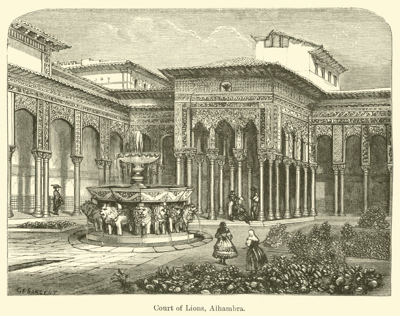 Court of Lions, Alhambra by G. F. Sargent