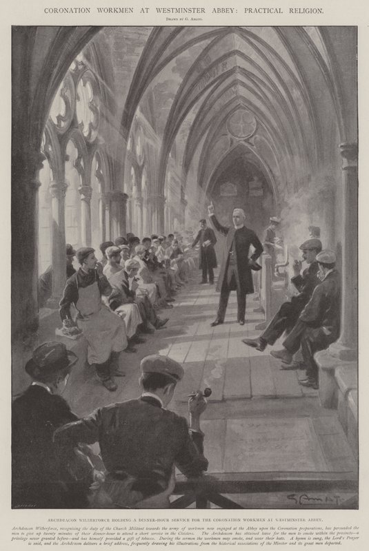 Coronation Workmen at Westminster Abbey, Practical Religion by G.S. Amato