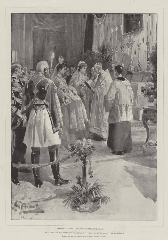 The Baptism of Princess Yolanda of Italy on 15 June at the Quirinal by G.S. Amato