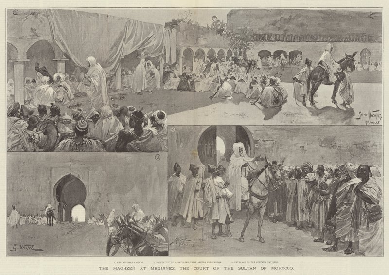 The Maghzen at Mequinez, the Court of the Sultan of Morocco by Gabriel Nicolet