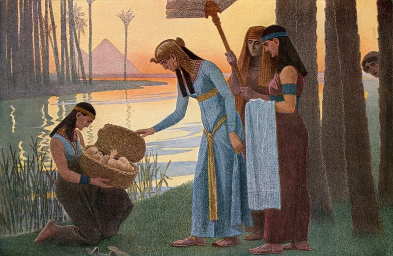 Discovery of the Baby Moses in the Bulrushes in Egypt by Gebhard Fugel