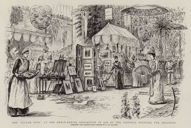 The Silver Fete at the Anglo-Danish Exhibition in Aid of the Victoria Hospital for Children by George du Maurier