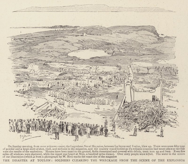 The Disaster at Toulon, Soldiers clearing the Wreckage from the Scene of the Explosion by George Kingston Jones