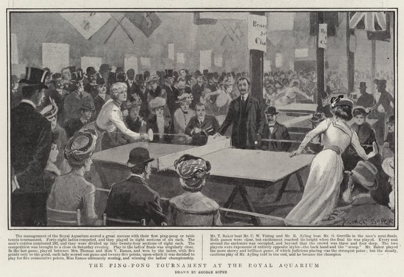 The Ping-Pong Tournament at the Royal Aquarium by George Soper