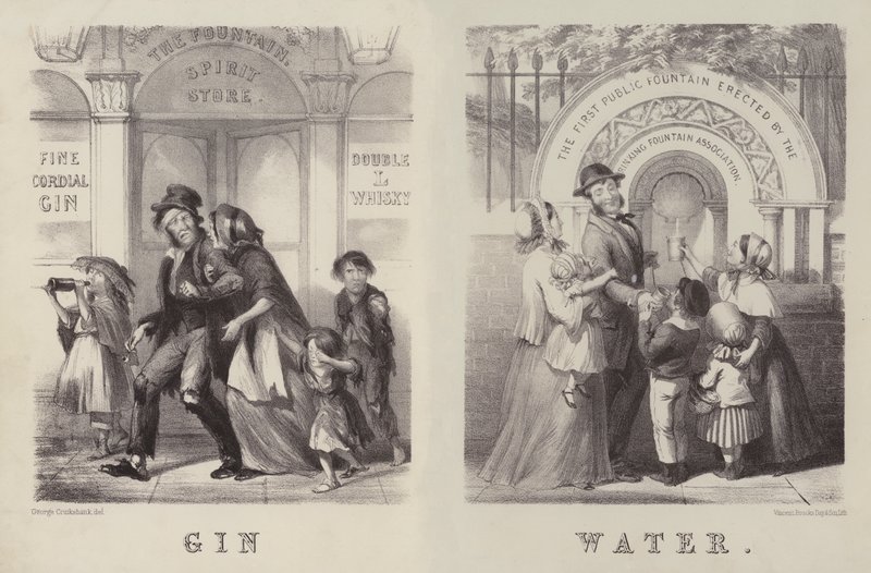 Gin and Water by George (after) Cruikshank