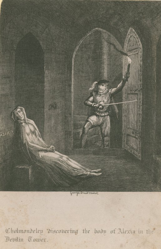 Cholmondeley discovering the body of Alexia by George Cruikshank