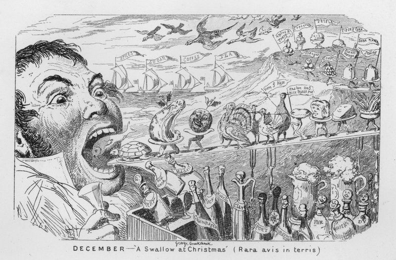 December, A Swallow at Christmas by George Cruikshank