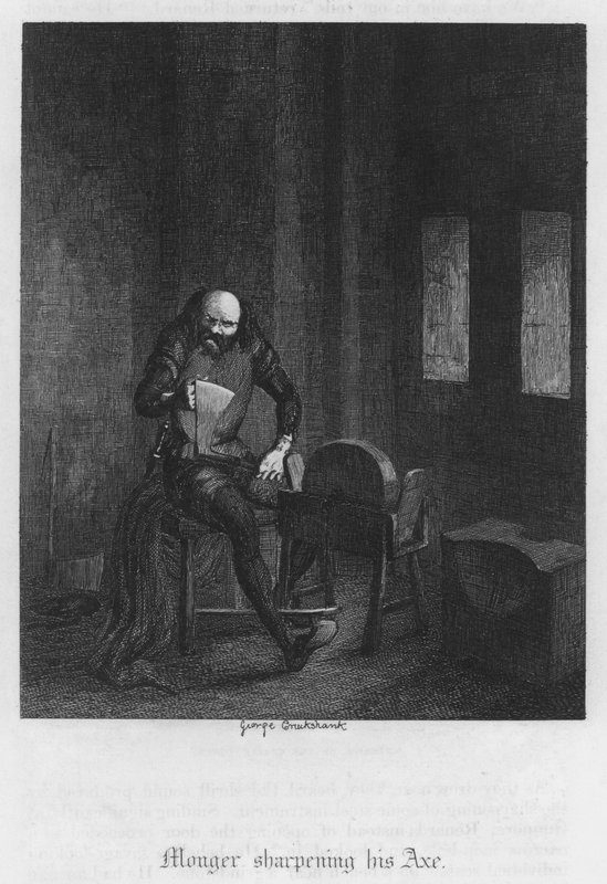 Monger sharpening his Axe by George Cruikshank