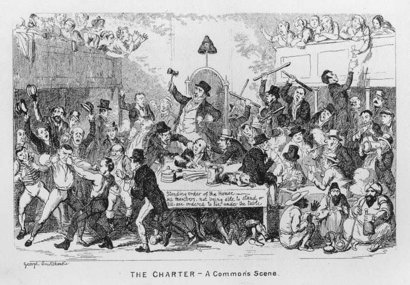 The Charter, A Commons Scene by George Cruikshank
