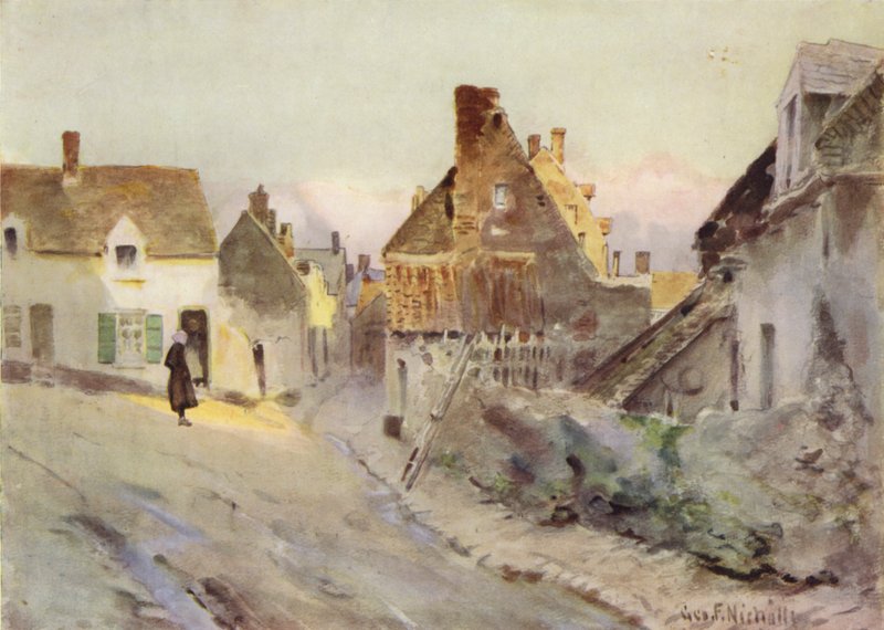 An Old Street in Etaples by George Franck Nicholls