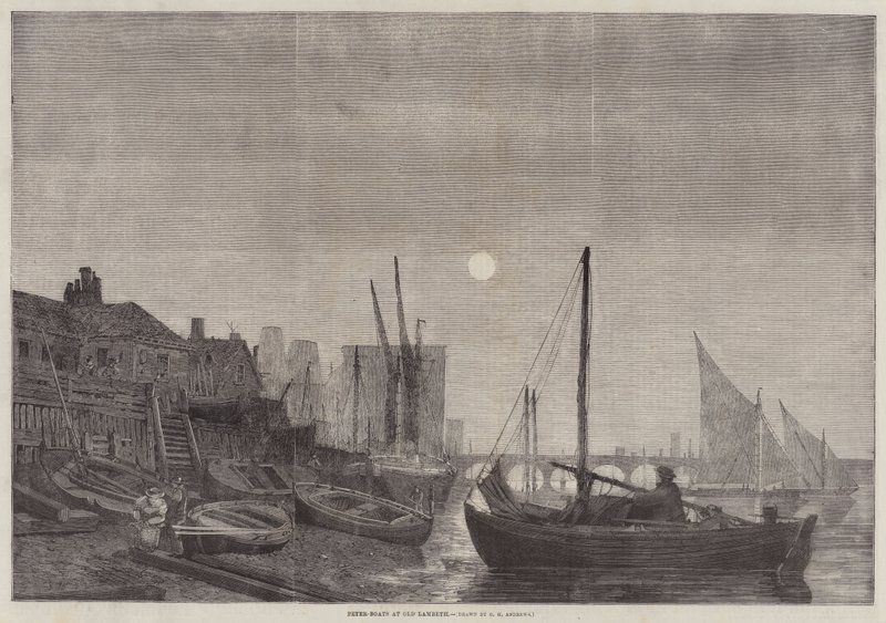 Peter-Boats at Old Lambeth by George Henry Andrews