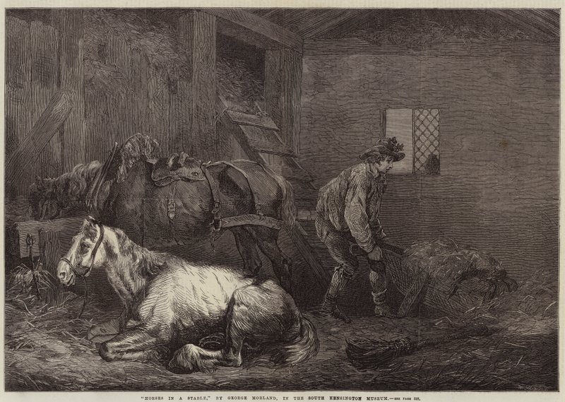 Horses in a Stable by George Morland