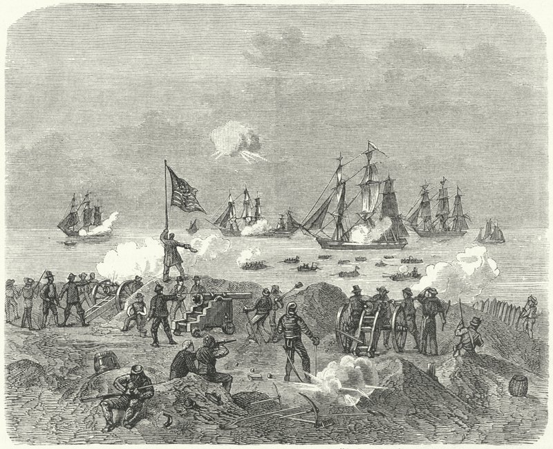 British forces attempting a landing in Chesapeake Bay, 1814 by German School