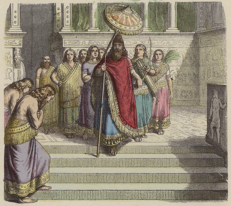 Assyrian king and his entourage by German School