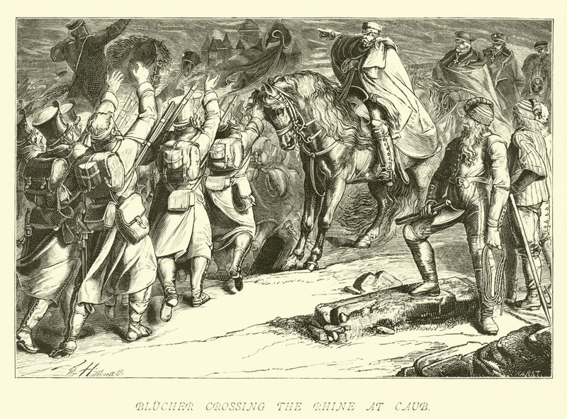 Blucher Crossing the Rhine at Caub by German School