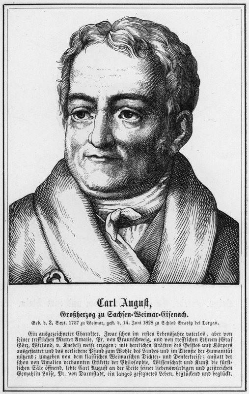 Carl August, Grand Duke of Saxe-Weimar-Eisenach (engraving) by German School