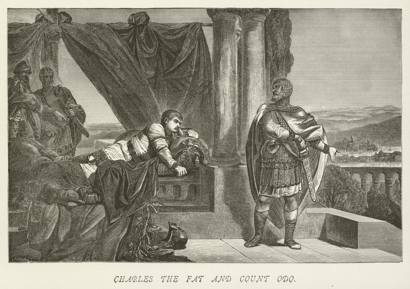 Charles the Fat and Count Odo by German School