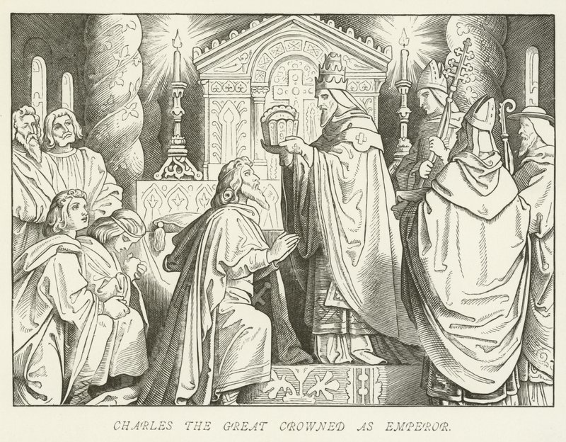 Charles the Great Crowned as Emperor by German School