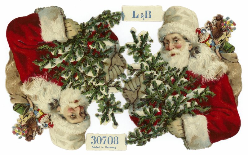 Christmas Card Depicting Father Christmas by German School