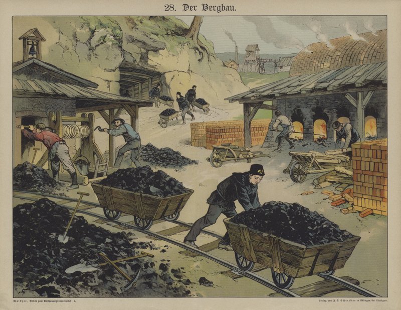 Coal mine by German School