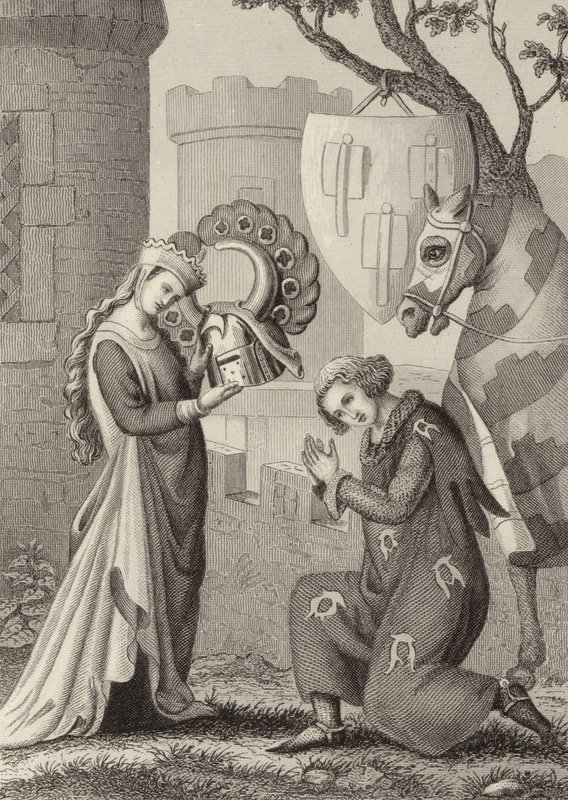 Departure of a Knight by German School