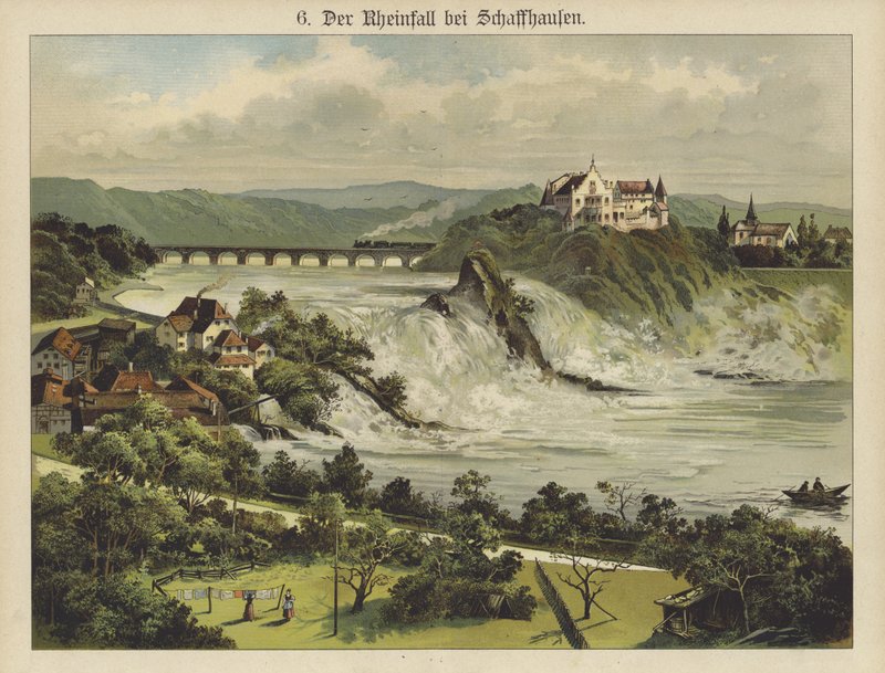 The Rhine Falls at Schaffhausen by German School
