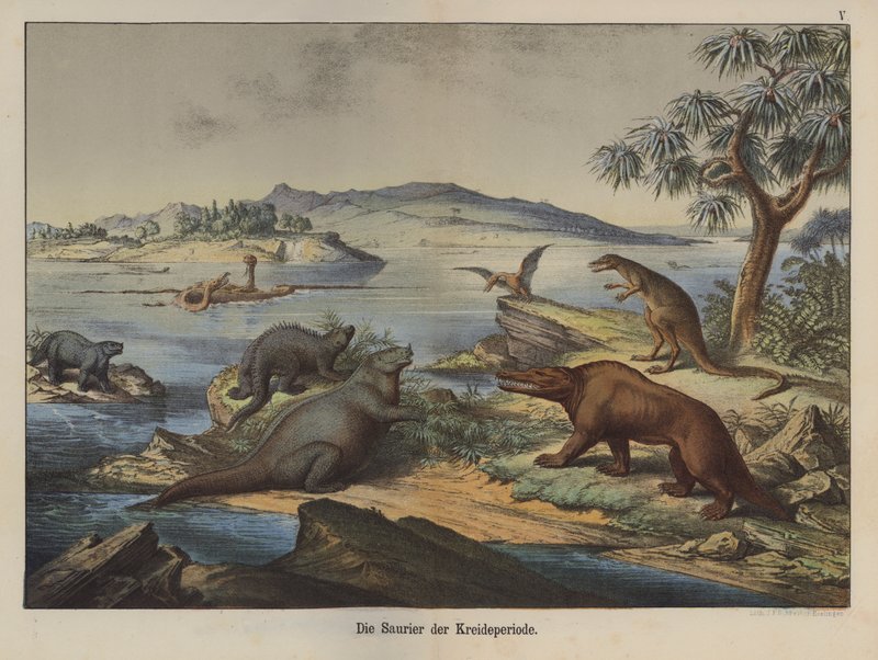 Dinosaurs of the Cretaceous Period by German School