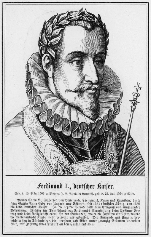 Ferdinand I, German Emperor (engraving) by German School