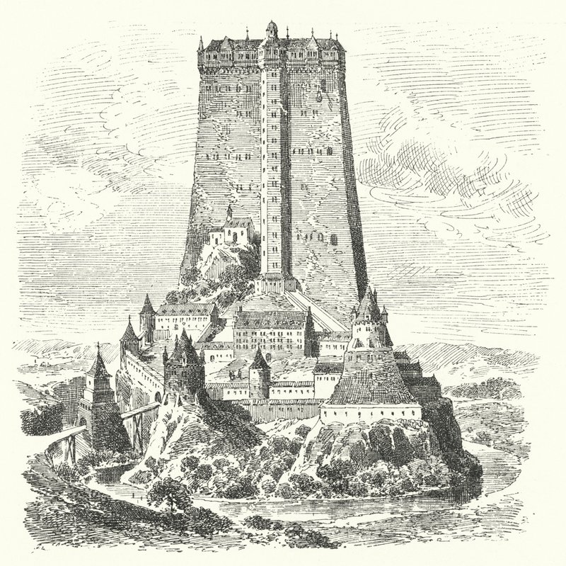 Fleckenstein Castle, Alsace (engraving) by German School