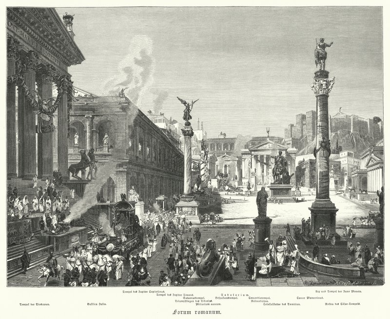 Forum Romanum, ancient Rome by German School