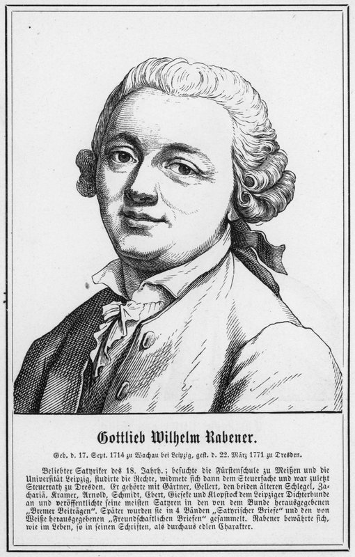 Gottlieb Wilhelm Rabener (engraving) by German School