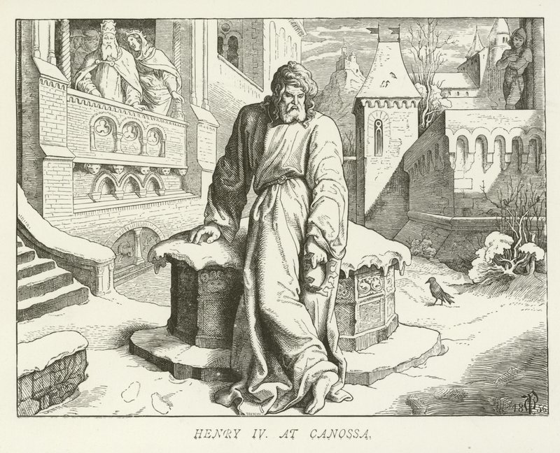Henry IV at Canossa by German School