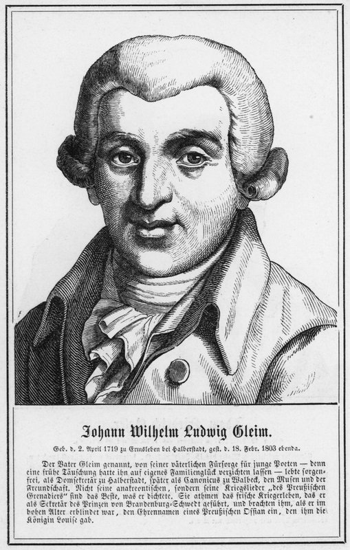 Johann Wilhelm Ludwig Gleim by German School