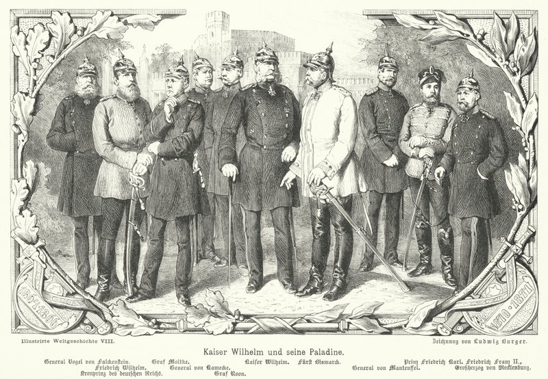 Kaiser Wilhelm I and His Paladins by German School
