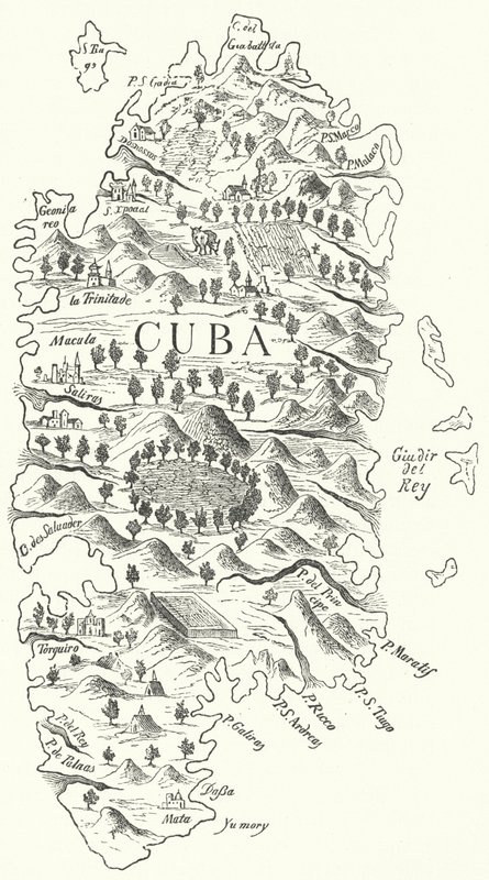 Map of Cuba by German School