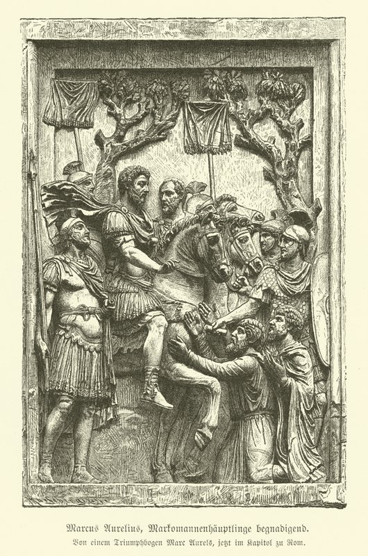 Marcus Aurelius Pardoning Marcomannic Chiefs by German School