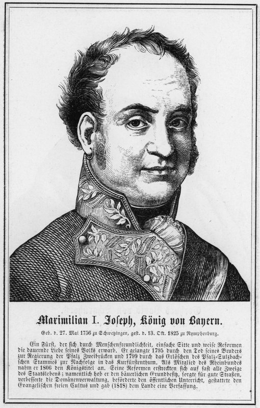 Maximilian I Joseph, King of Bavaria (engraving) by German School