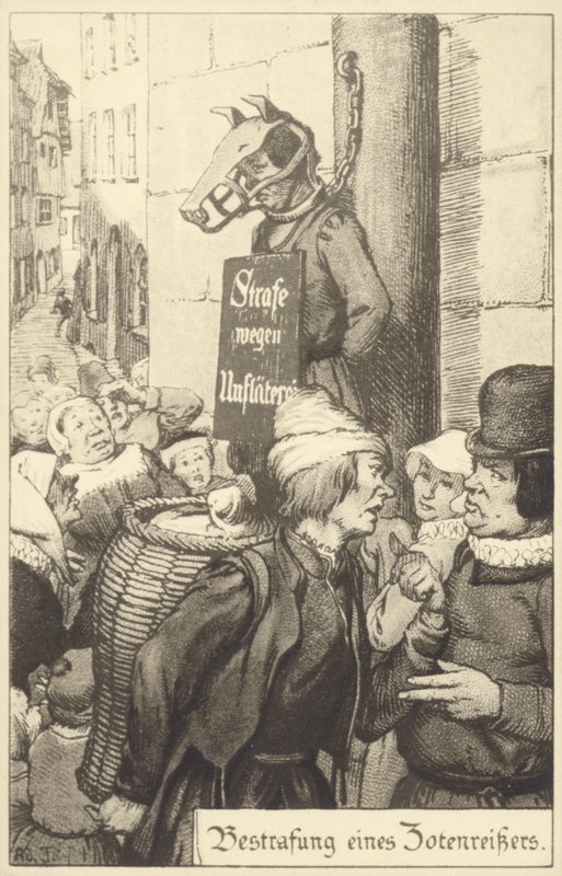 Medieval punishment for obscenity by German School