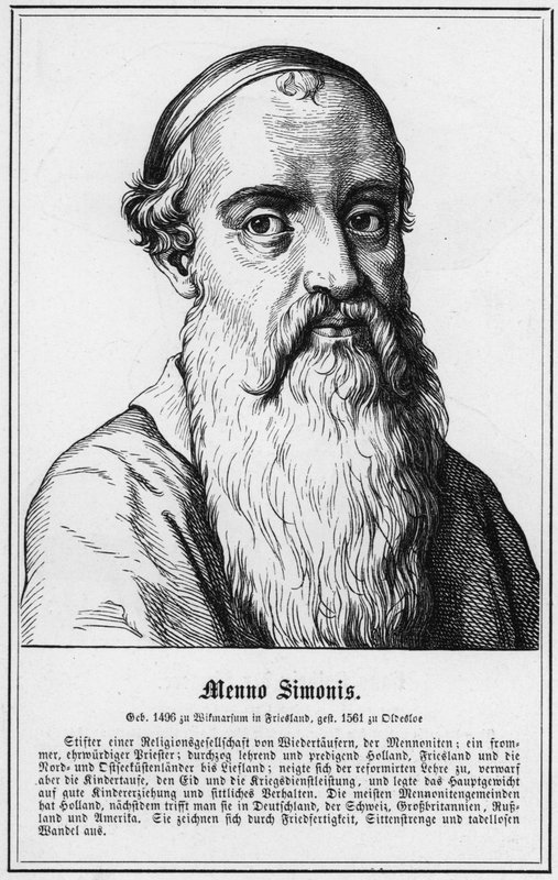 Menno Simonis (engraving) by German School