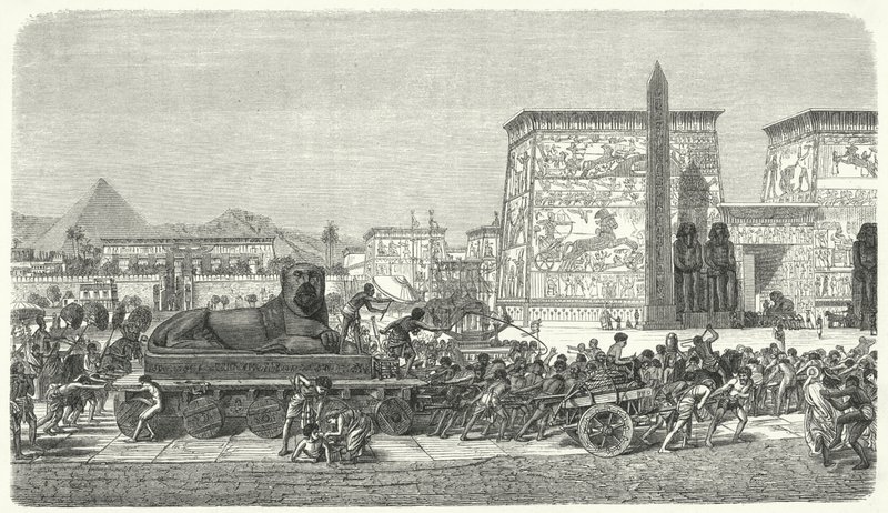 Moving a Statue in Ancient Egypt by German School