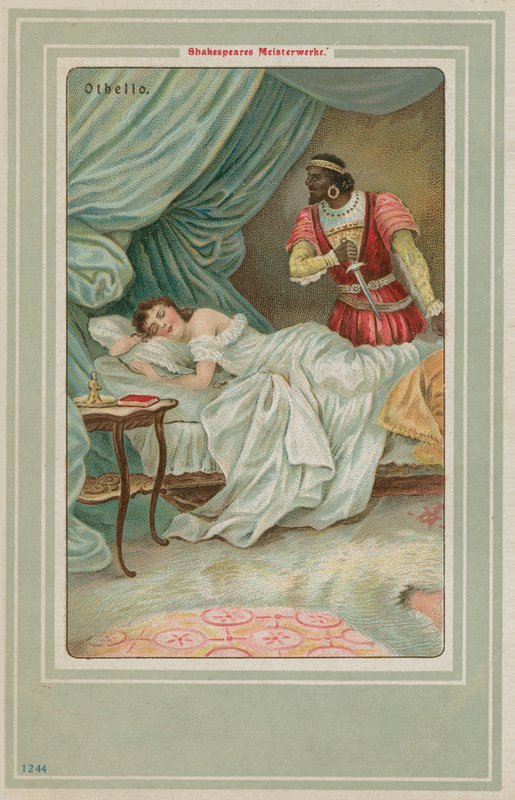 Othello Approaches the Sleeping Desdemona by German School