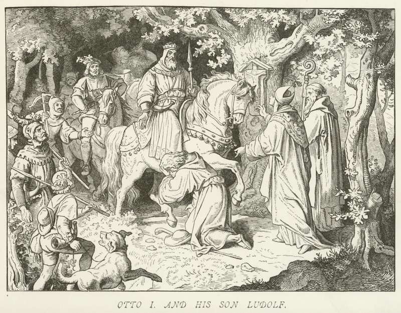 Otto I and His Son Ludolf by German School