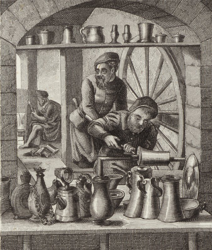 Pewterer by German School