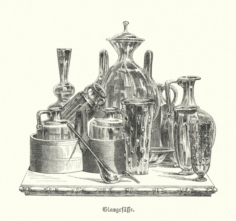 Roman glassware by German School