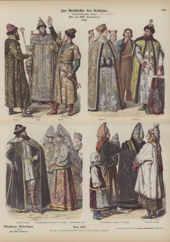 Russian Costumes, 17th and 18th Century by German School