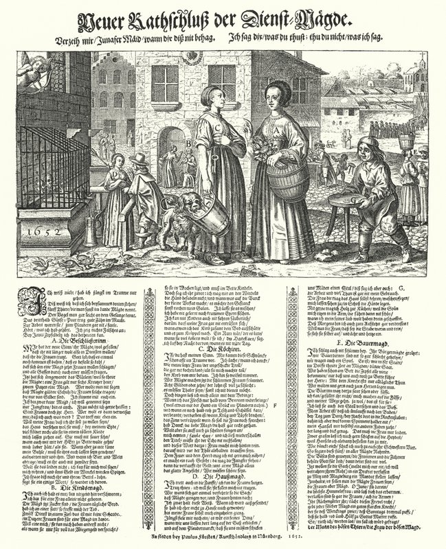 Satirical Poem on the Vices of Servants by German School